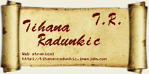 Tihana Radunkić vizit kartica